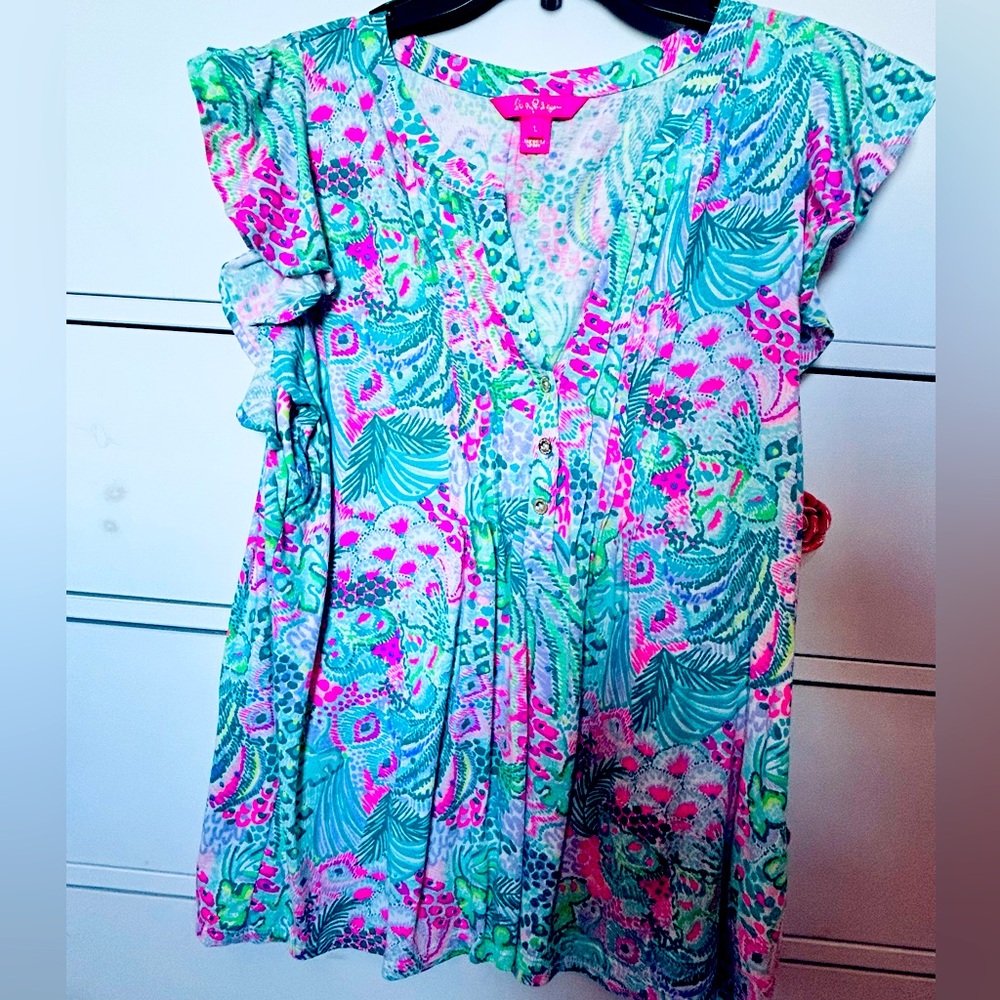 Lilly Pulitzer Colorful Patterned Blouse